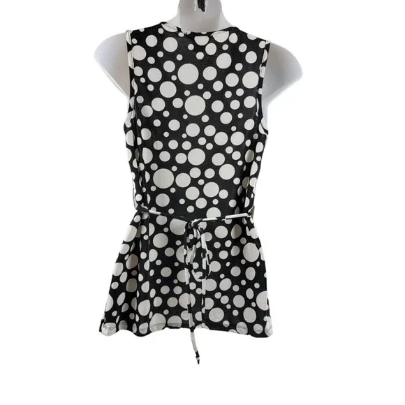 Vintage 90s Wet Seal Dressy Tank Top Blouse Womens S / M Embellished Polkadot - Picture 7 of 16